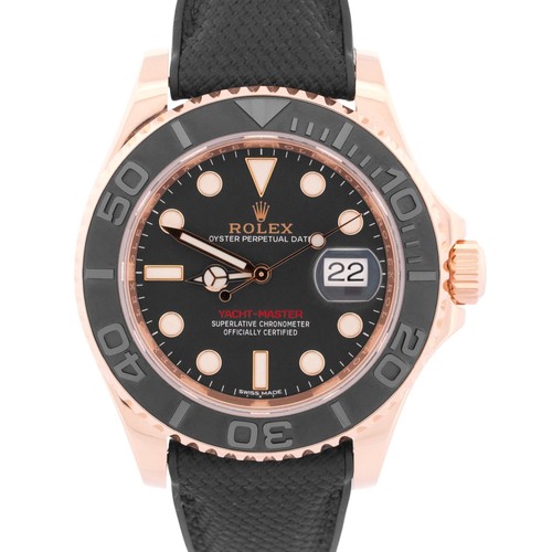 Rolex Yacht-Master BLACK 18K Rose Gold Rubber Everose Automati...
