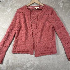 Boden Claudia Textured Knit Cardigan sz 2 Teacher Granny Core Crochet Style