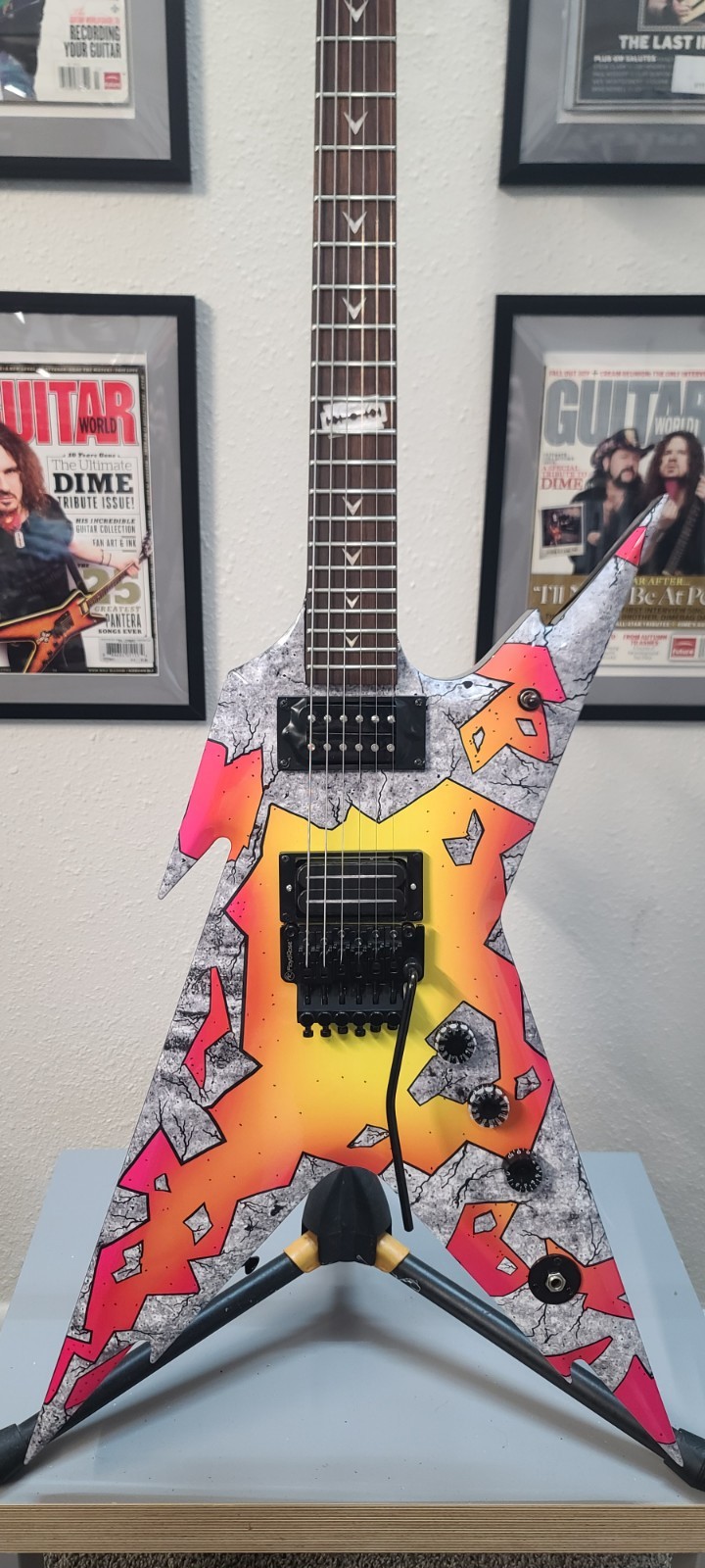 Dean Dimebag Razorback DB  Floyd Rose Conv & Custom Primal Concrete Sledge Skin!