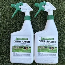 Liquid Fence DEER & RABBIT REPELLENT Ready To Use Spray Rain Safe 32 oz (2 pack)