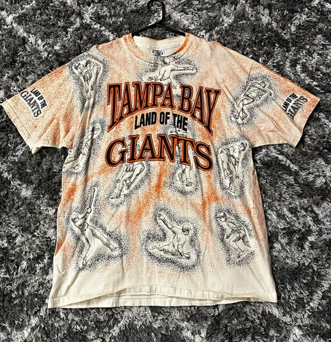 Tampa Bay Land of the Giants Graphic Cotton Pr 1990s vintage concert t-shirt, vintage, size XL, single stitch, B+ condition