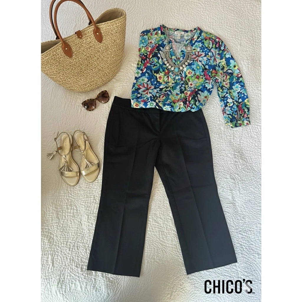 Chico’s Solid Black Capris Sz. 3 (16)
Opens in a new window or tab