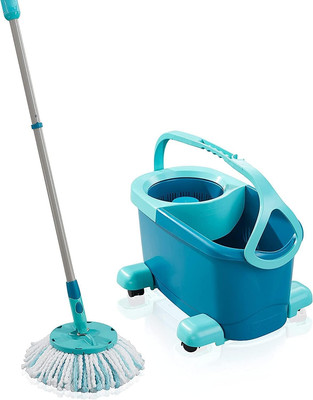 Leifheit Set Clean Twist Disc Mop Ergo 2.0 Mit Rollwagen, Bodenwischer Mit Mikro