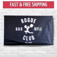 Bar Bell Club Gym Fitness 3x5 ft Flag Man Cave Dorm Workout Weightlifting Banner