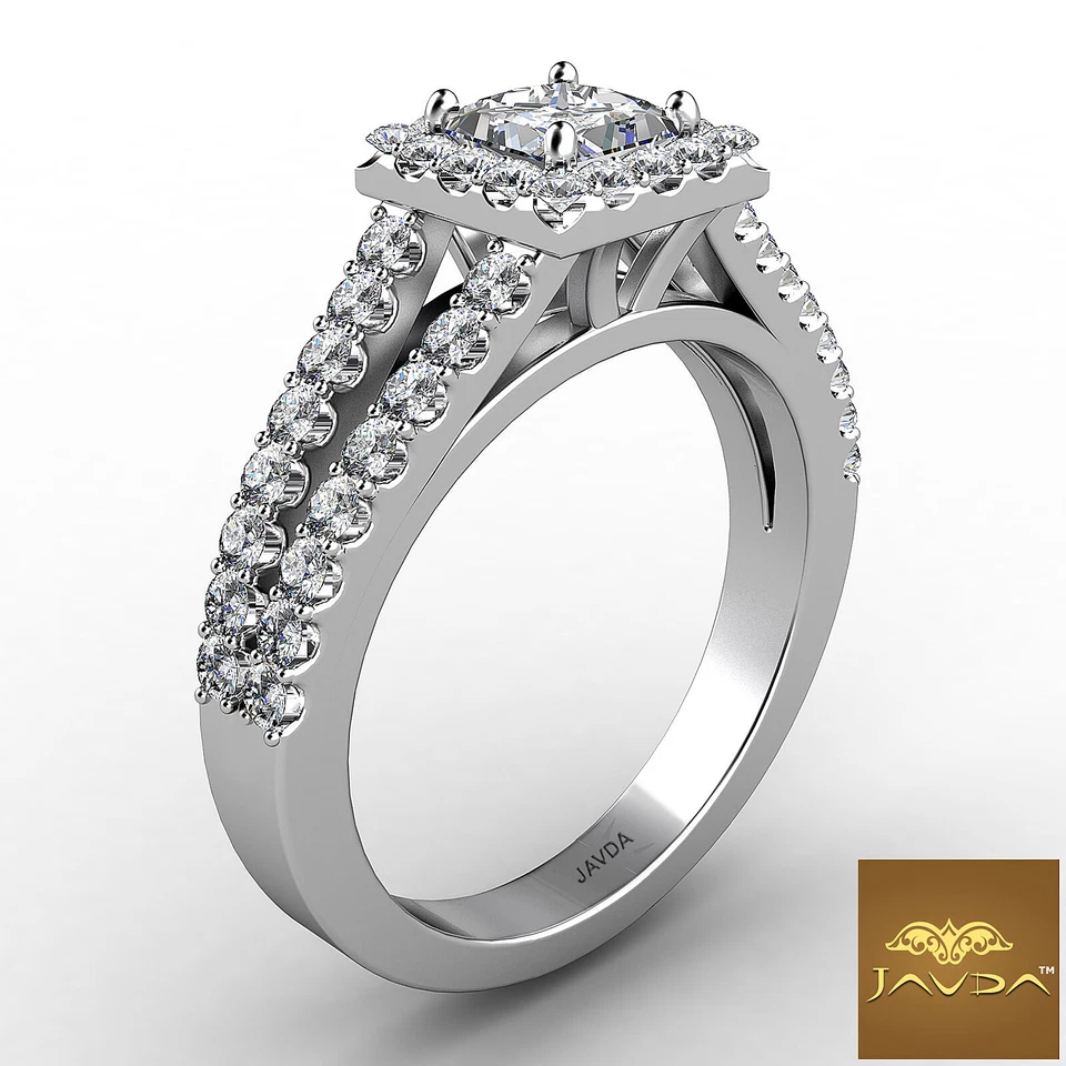 Princess Semi Mount Prong Setting Diamond Engagement Ring 14k White Gold 0.75Ctw - Image 3 of 4