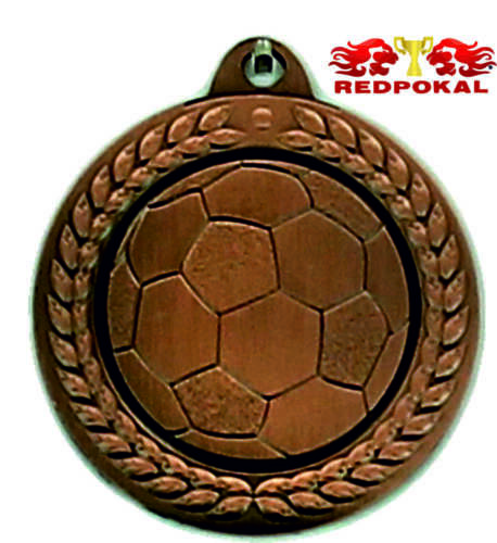 100pcs Medals Football 40mm Bronze with Ribbon Loose - V70B-