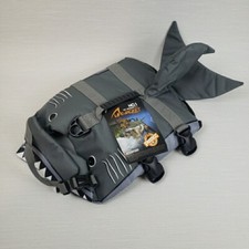 Dog Life Jacket Vest Preserver The Shark Size Medium Safety Handle Flotation