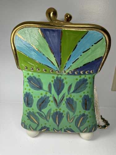 Pottery Purse Vase-Fine Art Pottery-Glamour Girl-Vegas-kitschy-Eclectic-groovy - Picture 7 of 11