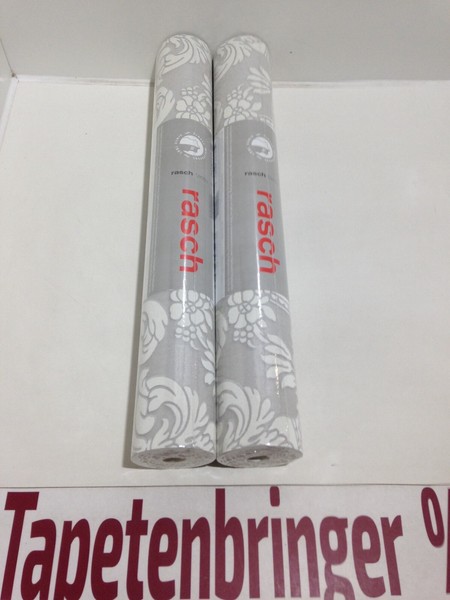 Vliestapete Rasch 2X 570625 (2Rollen) Ornament Creme Grau Glanz Restposten-image