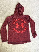 Under Armour Heatgear Youth Medium Loose Long Sleeve Hoodie Hooded Shirt Light