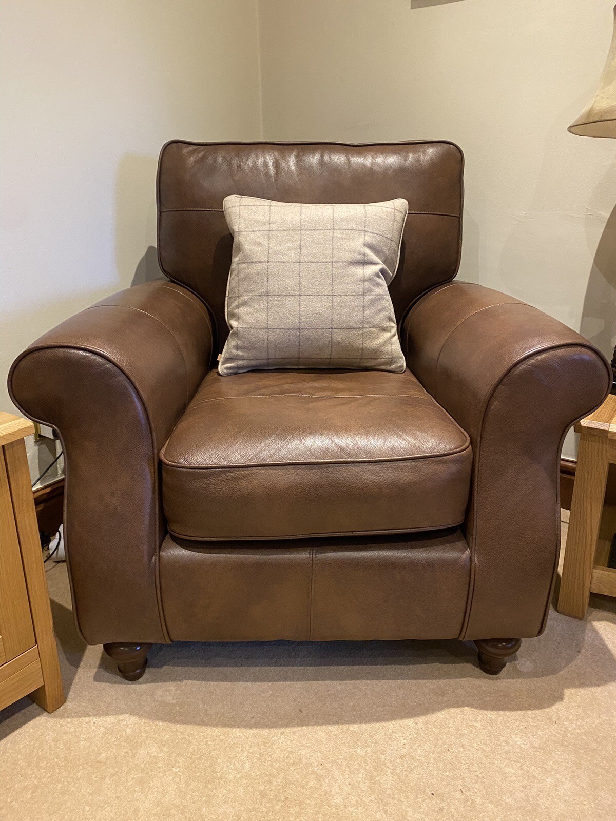 John Lewis Brown Leather Sofa eBay