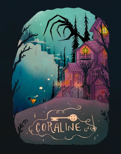 Coraline von Fairywulf limitierte Auflage x/65 Druck Poster Mondo NEUWERTIG Filmkunst - Bild 1 von 1