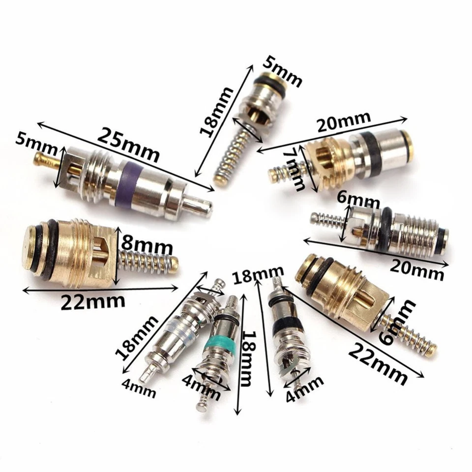 134Pcs A/C Conditioners R134A Valve Cores For Car Air-Conditioning Replacement - Image 3 of 4
