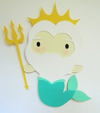 King Triton The Little Mermaid Paper Doll Die Cut Scrapbook Embellishement