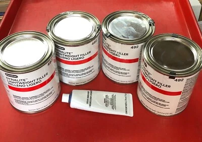 1 Gallon 3M Dynatron Dynalite 492 Light Weight Body Filler (4) 0.8 Quart Cans