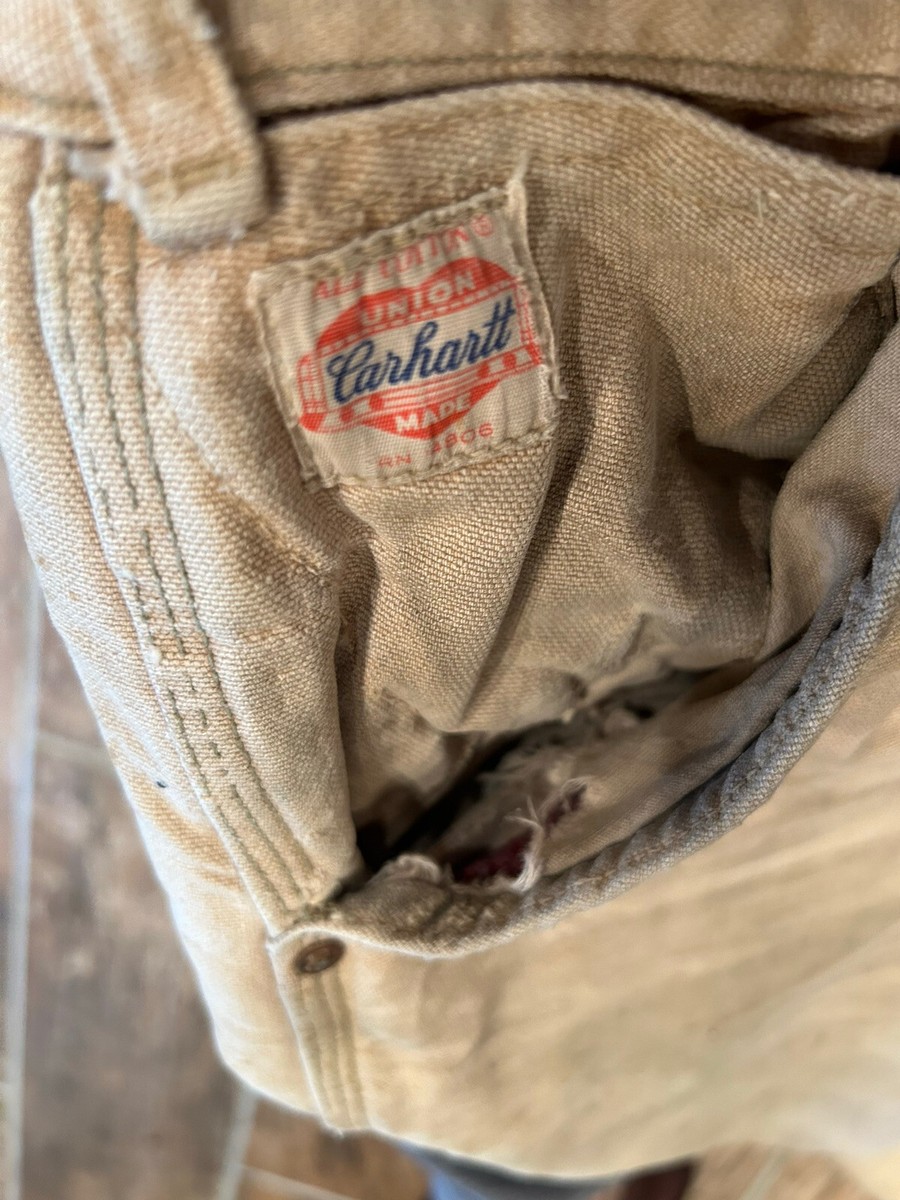 VTG Carhartt Heart Logo Sanforized Union 40s 50's Blanket Lined