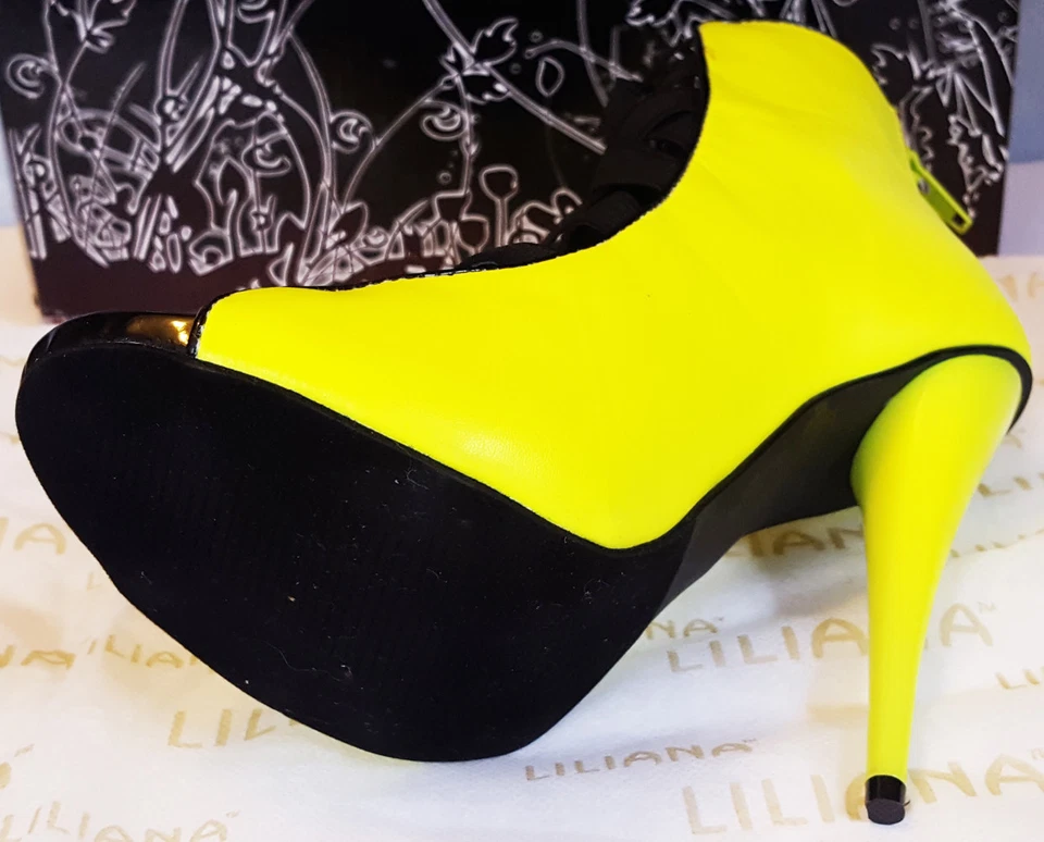 LILIANA 黄色 RIVA 3 Peeptoe CRISS 十字架带 4.5 英寸高跟鞋 6.5 — 第 4/4 张图片