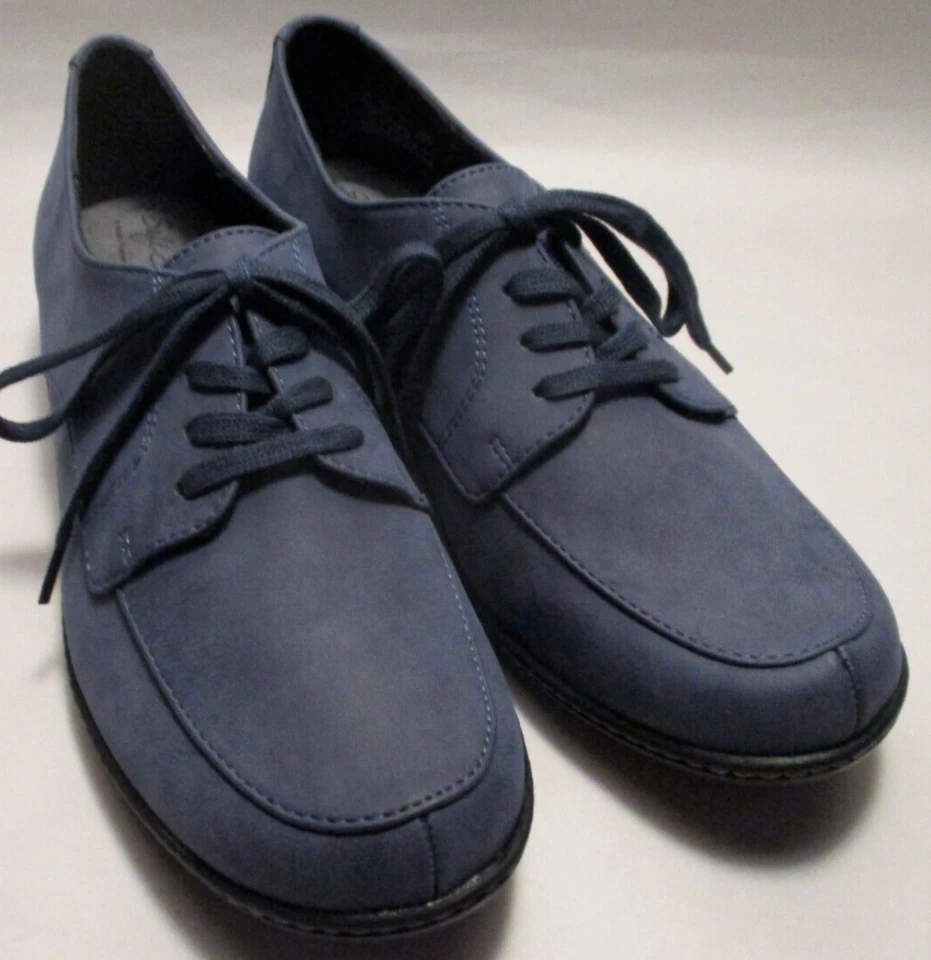New Soft Style Womens 7N Blue Faux Suede Cushioned Oxford "Sensible" Shoes - Image 2 of 4