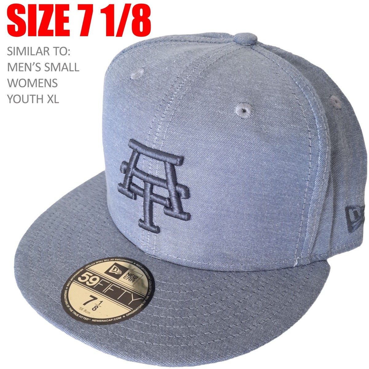 NWT New Era 59Fifty Amongst Friends AF Monogram Chambray Fitted