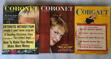 Lot of (3) 1957 1958 Coronet Magazines Fidel Castro Cuba Article Advertising
