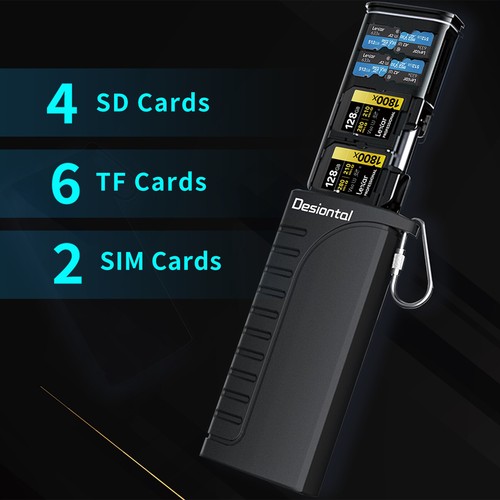2 in 1 High-Speed Reader Flash Card Box Photo Transmission Storage Waterproof F2 - Afbeelding 4 van 14