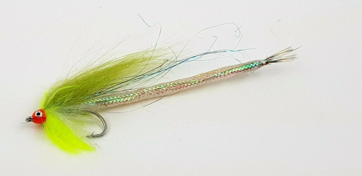 Tan/White - Saltwater Mylar Sandeel - Bass, Sea Trout Fly/Lure