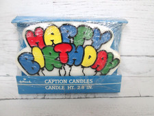 Vintage Hallmark Happy Birthday Candle Cake Decoration Balloons Primary Colors