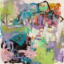 OOAK painting art Bold Contemporary Abstract Expressionism Vivid Colors by KatC