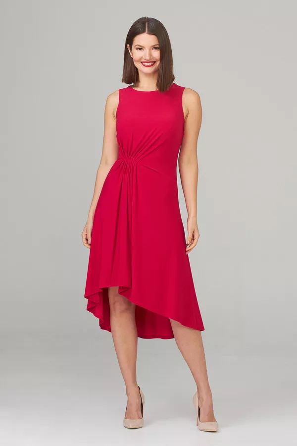 JOSEPH RIBKOFF NWT GATHERED WAIST DRAPE SLEEVELESS HOT PINK DRESS SIZE 6