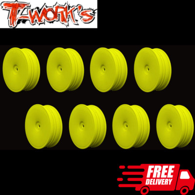 T-work's Narrow Buggy Front Wheels B6.4 B7 RB5 RB6 RB7 YZ2 XB2 12mm (8) Yellow
