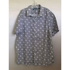 Perry Ellis Men's 2X Short Sleeve Button-Down Shirt Multicolor Graphic Print