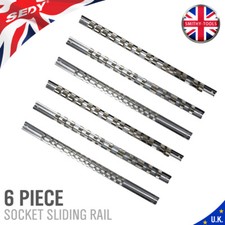 6Pc Socket Holder Set Rack Rail Mountable Metal Tool Storage 1/4 3/8 1/2