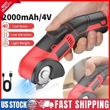 Cordless Electric Scissors, 4V Rechargeable Heavy Duty Rotary Cutter, Fabric US
