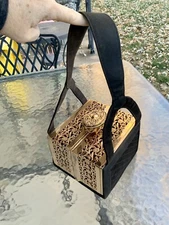 FABULOUS VINTAGE JANE BENTON ORIGINAL COMPACT PURSE BAG BRASS