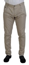 DOLCE & GABBANA Pants Beige Cotton Chino Men Formal Trouser IT48/W34/M 670usd