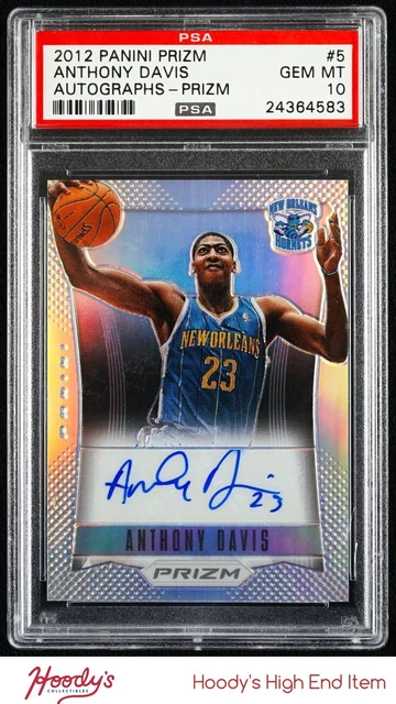 2012 Panini Prizm Autograph Silver Anthony Davis RC Rookie AUTO /25 PSA 10 POP 3