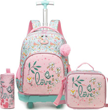 Rolling Backpack for Kids Girls Rolling Backpack for School Backpacks with Wheel