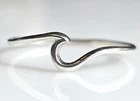 Vintage Sterling Silver Thin Wave Band Ring Minimalist Boho Size 8.5