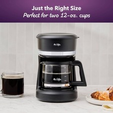 Mr. Coffee 5 Cup Switch Coffee Maker Black 25 oz Small Drip Paper Filter