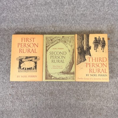 Noel Perrin 3 Book Lot: Person Rural Essays - First, Second, Third - HC Books