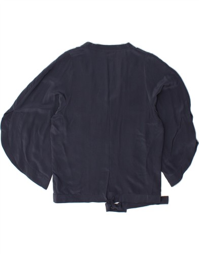 SISLEY Womens 3/4 Sleeve Blouse Top UK 14 Medium Navy Blue AU12 - Picture 2 of 3