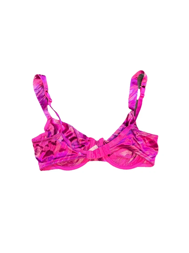 Sujetador Victoria’s Secret Satén Remolino 34C Púrpura Rosa Tie Dye Brillo Y2K Raro Foto 2 de 3
