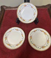 3 Antique Redfern & Drakeford, England, Balmoral China Floral Bread Plates
