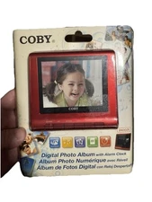 Digital Photo Album Alarm Clock Red USB COBY DP356 Travel Home NEW SEALED 