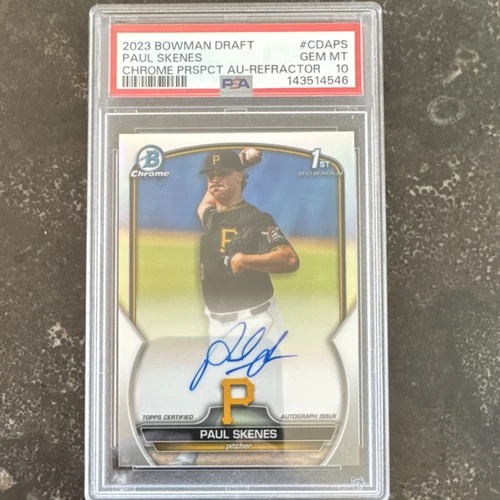 Bowman Draft 2023 Chrome Auto Refractor Paul Skenes /499 PSA 10 RC SSP GEM MINT