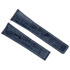 19MM GENUINE GATOR LEATHER BAND STRAP DEPLOYMENT CLASP FOR TAG HEUER BLUE WS 3T