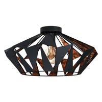 Leuchten Deckenleuchte E27 Schwarz Carlton Runde Kupfer Eglo 43399