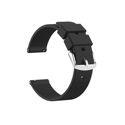 SANDEIN Watch Bands - Silicone Quick Release Soft Rubber 20mm, Black 