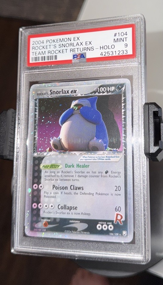 2004 Pokémon Team Rocket Returns Rocket’s Snorlax ex Holo 104/109 ERROR!RARE 1/1