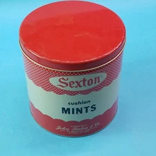 Vintage Sexton Cushion Mints Candy Tin Sexton Co empty Tin